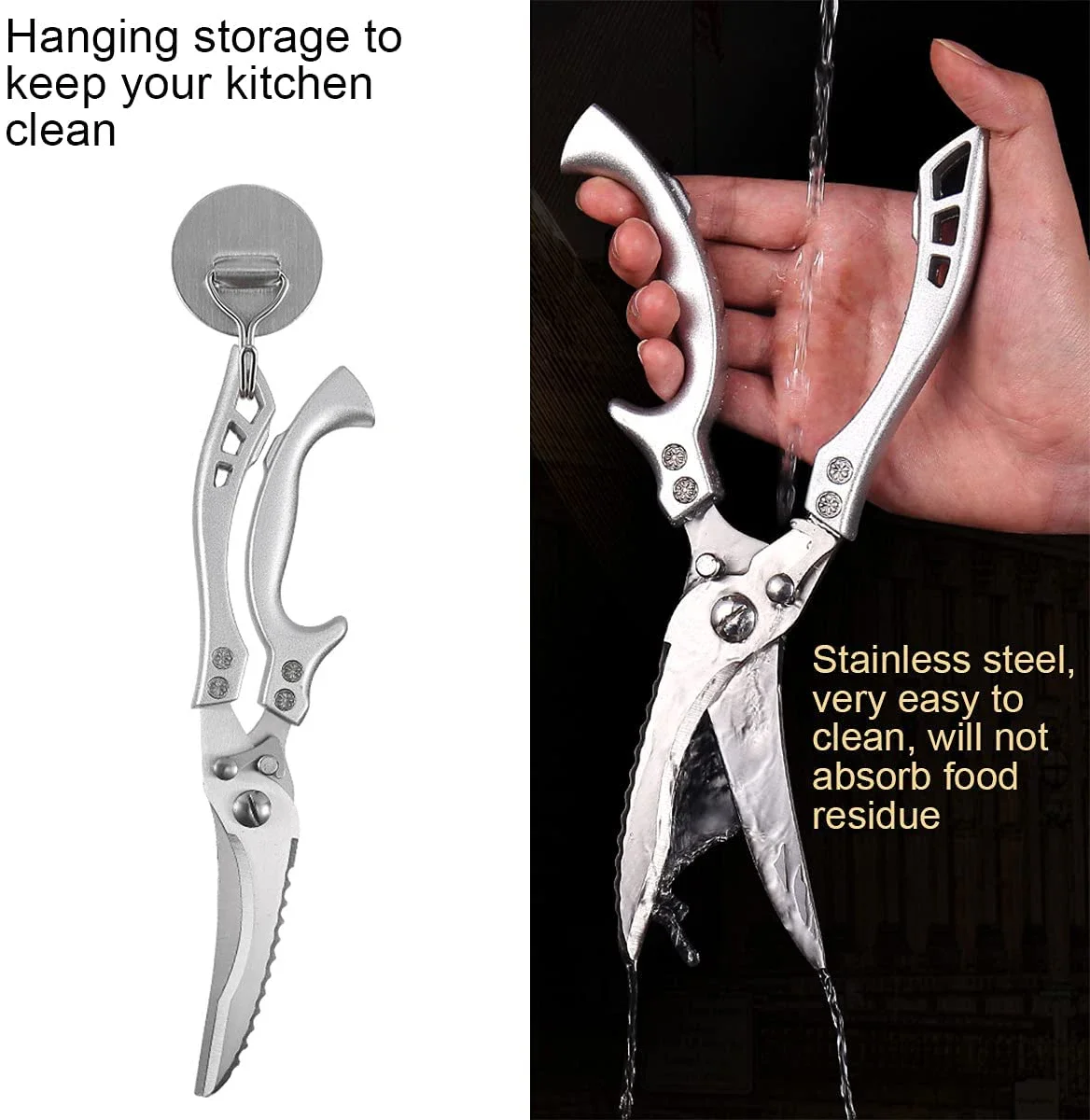 Heavy Duty Poultry Shears Ultra Sharp Poultry Scissors Stainless Steel Meat Scissors Kitchen Shear for Bone Barbecue Scissor