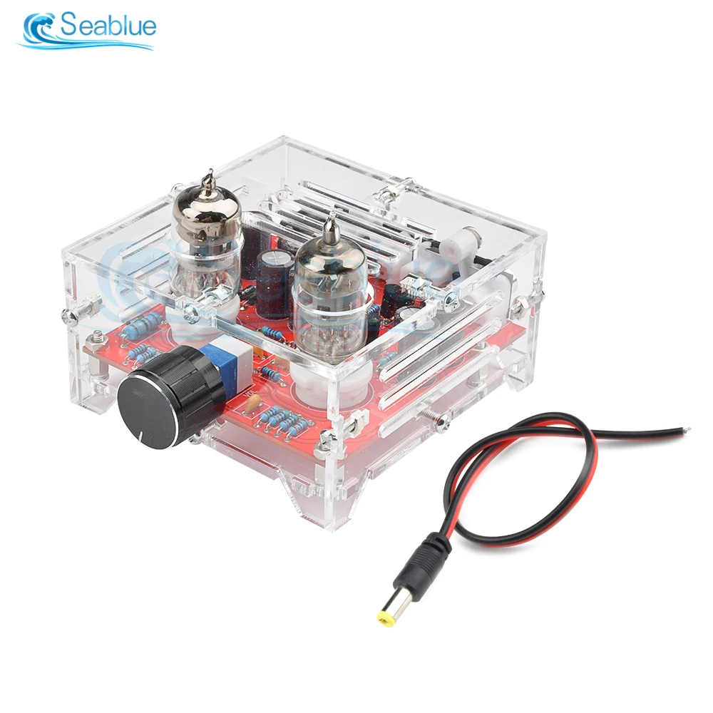 6J1 Vacuum Tube Preamplifier Board HIFI Electronic Bile Buffer Preamp With Acrylic Box Class A Tone Board Power Amplifier Board