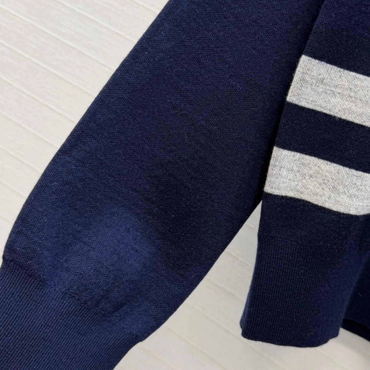 Wool Nautical‑Style Knit Cardigan, Fall Winter New Arrival, Elegant Crew Neck Sweater Jacket