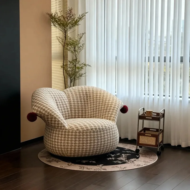 Clown Lazy Chair Single Revolving Sofa French Cream Wind Living Room Balcony Home Design Casual Fabric Sofa