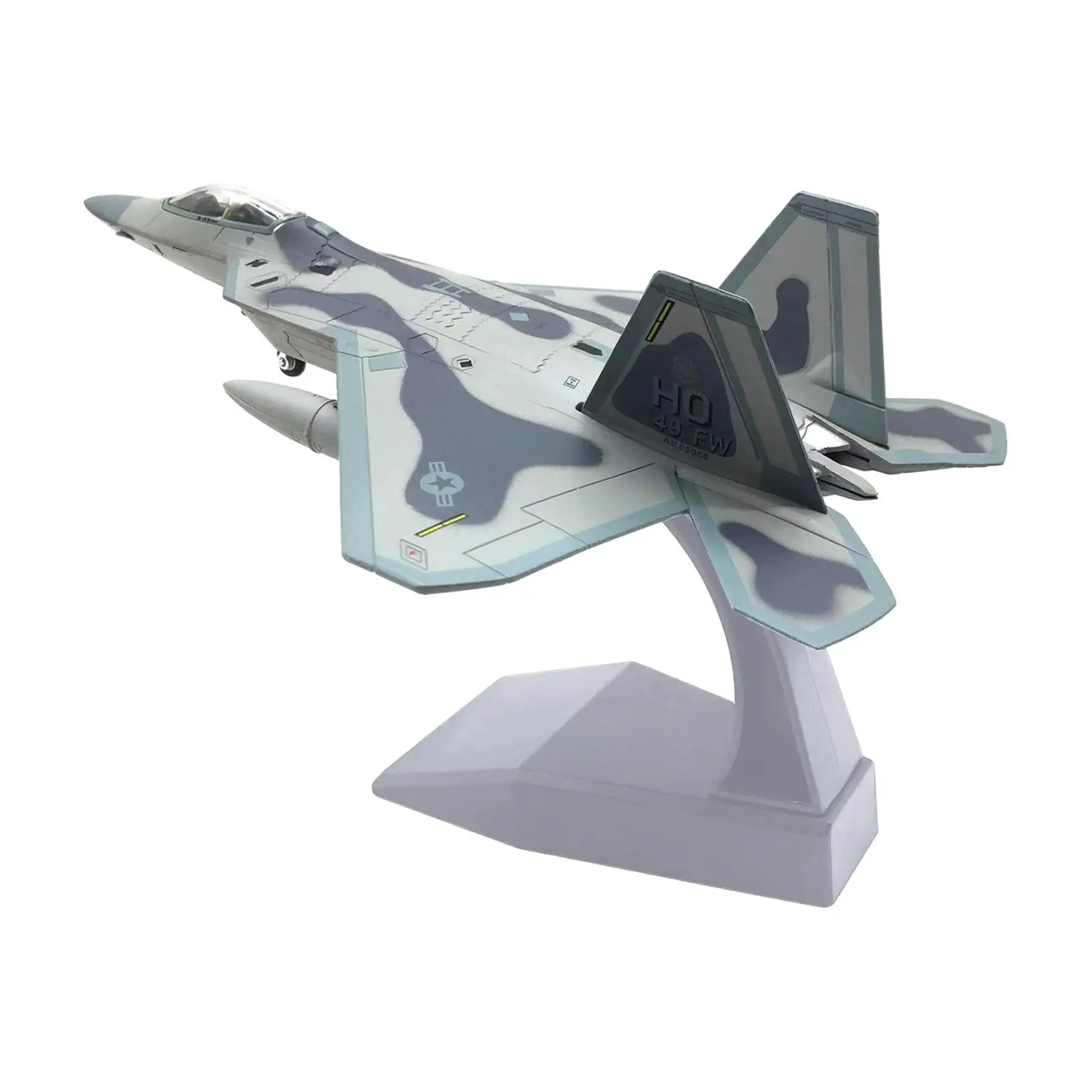 1:100 Scale USA F22 Aircraft Kids Toys Simulation Diecast Alloy Fighter for Home Livingroom Shelf Cafes Desktop Decoration