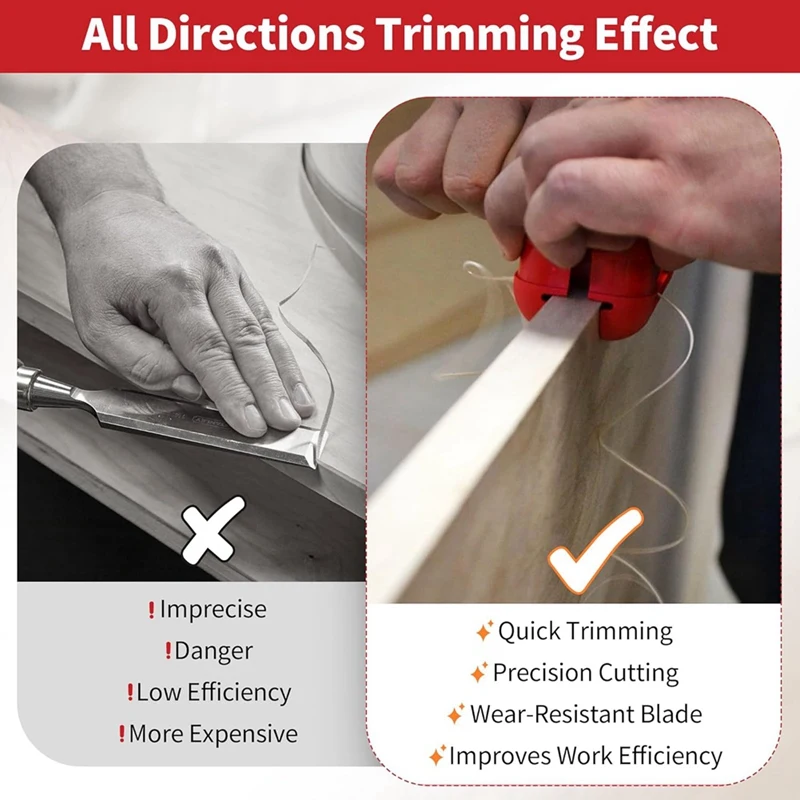 MYHOME Edge Banding Trimmer, Hand Planer Edge Quad Trimmer, Laminate Veneer Edge Trimmer, PVC Plywood Melamine