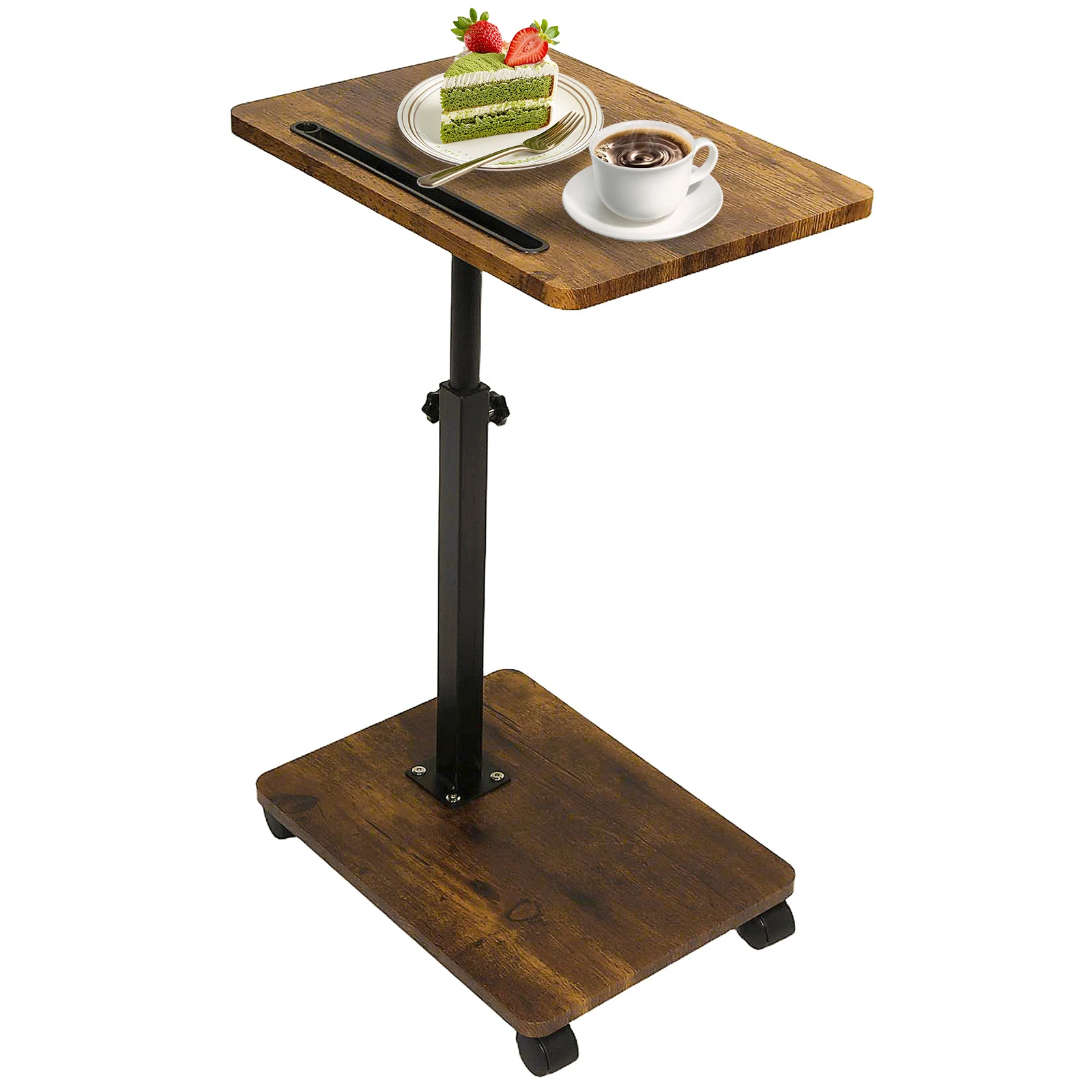 طاولة جانبية قابلة للتعديل مع عجلة على شكل حرف C، طاولة تخزين متنقلة بسيطة، طاولة قهوة بسيطة لغرفة النوم، أريكة بجانب السرير