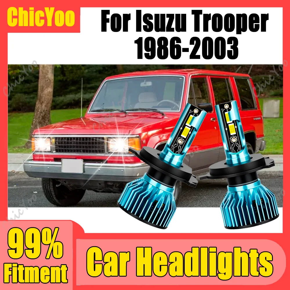 

2PCS H4 High Low Beam LED Headlights Canbus No error 6000K Super White 120W 30000LM High Power 12V For Isuzu Trooper 1986-2003