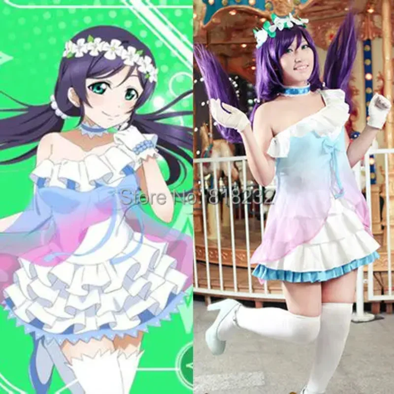 Liebe leben yume no tobira Träume Tor Nozomi Tojo Chiffon T-Shirt Kleid Uniform Outfit Anime Cosplay Kostüme