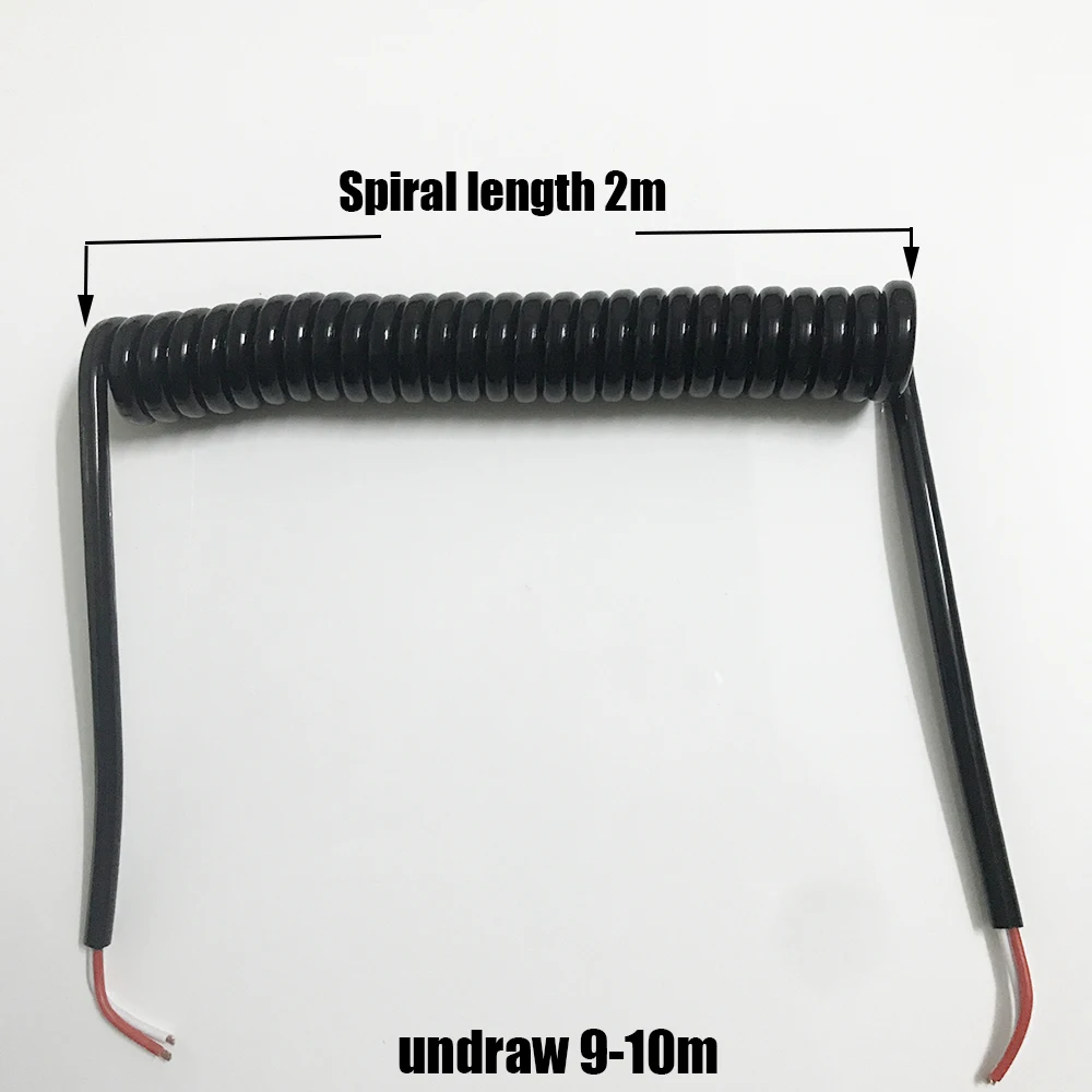 Spring Spiral Cable 8 core 0.3mm Square Power Cord Telescopic Wire Extra Long Stretched 17m Can Extend Tensile Wires