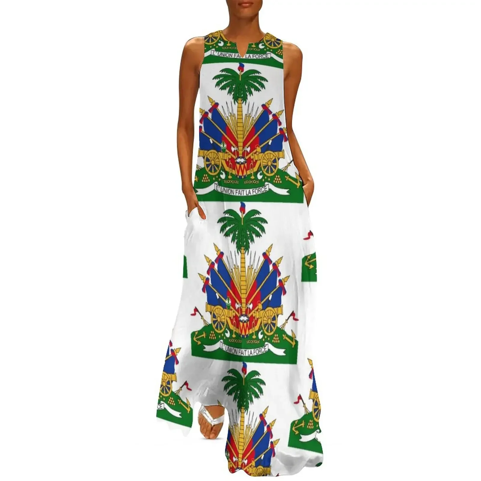 

Haiti Coat of Arms Long Dress prom dress 2025 elegant chic wedding evening dresses wedding guest dress 2025