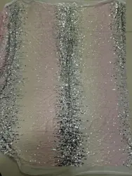 Tela de lentejuelas bordada de 4 colores degradados para vestido de noche, tejido de brillo pegado con encaje, malla seca, aspecto húmedo, Material brillante