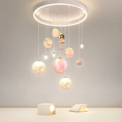 Ceiling Lighting Princess Room Star Astronaut Children's Bedroom Chandelier Living Room Hanging Lamp Girls Boys Home Appliance