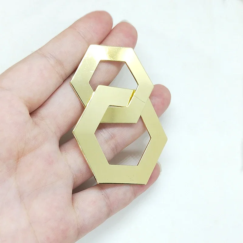 2021 جديد عصري 68 مللي متر 1 زوج جودة عالية سبائك الزنك السداسي استرخى أقراط للفتيات هدايا الحفلات اكسسوارات #5