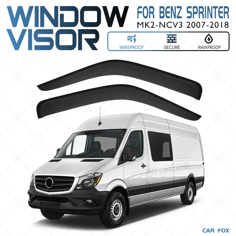 For Benz Sprinter NCV3 VS300 Accessories Window Visors Weathershields Rain Guard Door Visor Vent Shades Ventvisor Bright Strip