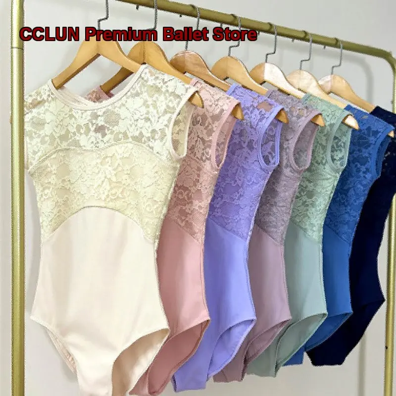Women's Lace One-Piece Dance Gymnastics Leotard Body Suit Art Exam Body Training Yoga Adult