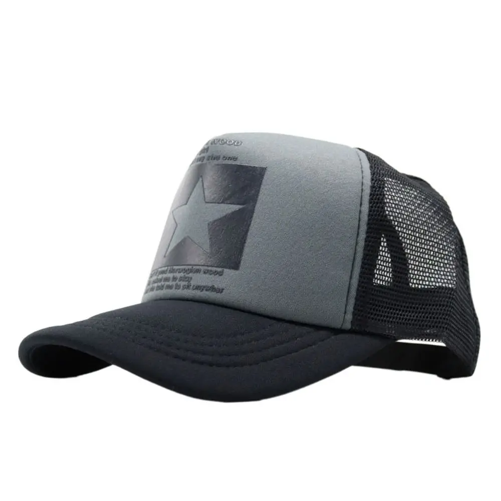 Повседневная дышащая кепка для девочек, корейская женская сетчатая шляпа с пятиконечной звездой и козырьками, бейсбольная кепка, кепка Snapback