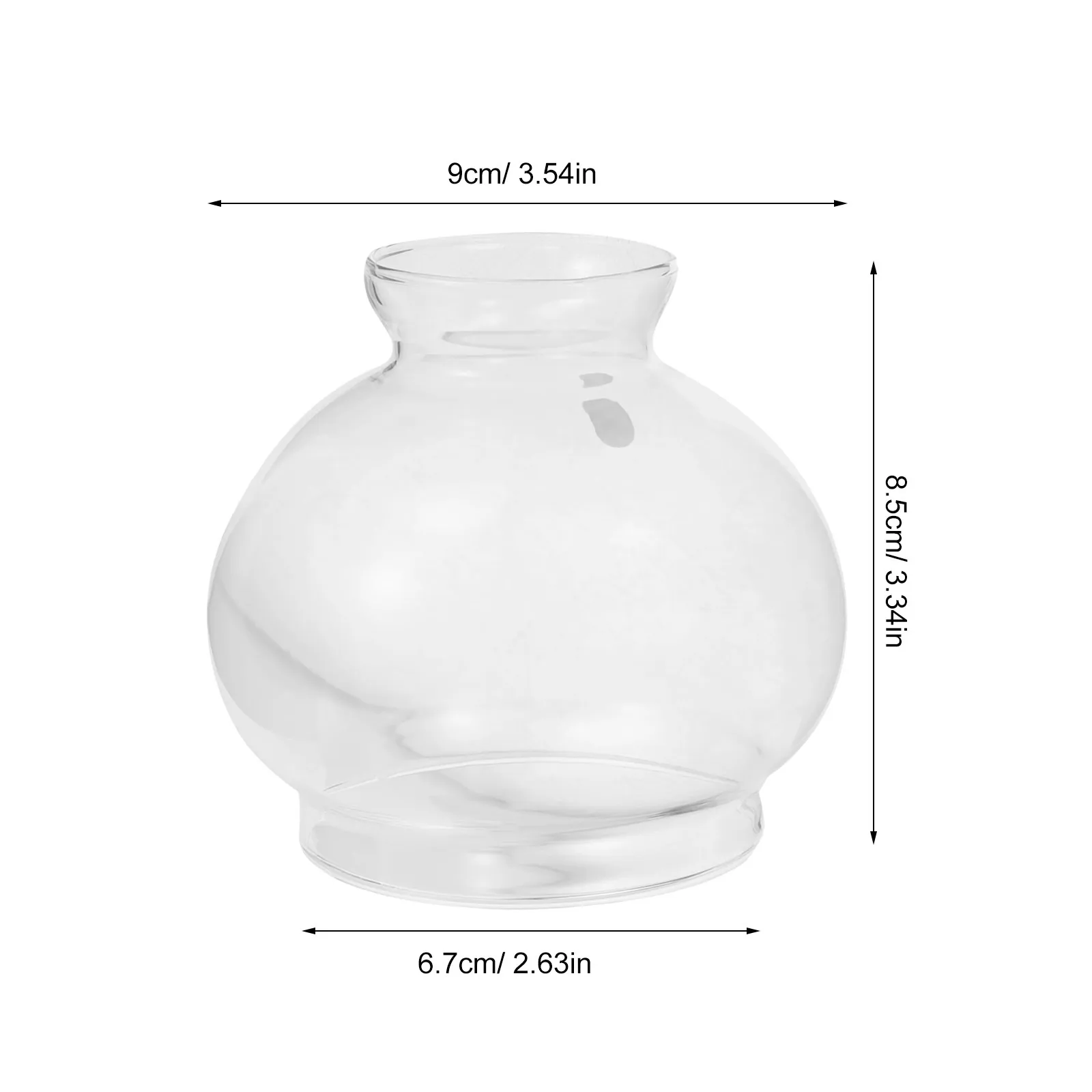 Glass Hurricane Lamp Shade Replacement Globe Chimney Oil Lantern Spherical Glass Lampshade Dual End Holes Vintage Oil Lamp Globe