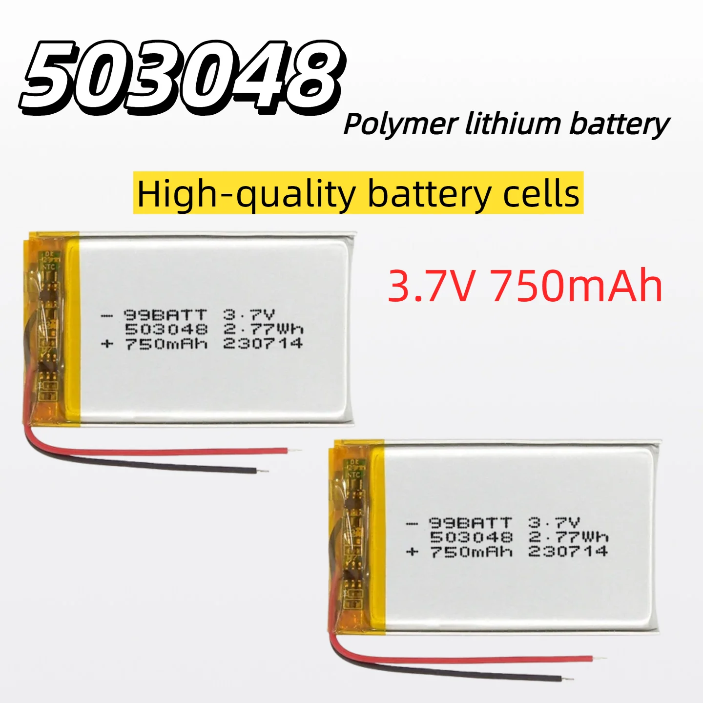 

3.7V 503048 750mAh Rechargeable Polymer Lithium Battery For Electric Toys Lamps Beauty Devices Digital Electronic Gadgets