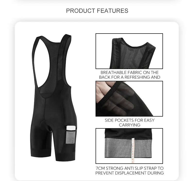 Neue Pro-Radsport-Trägerhose für den Sommer, atmungsaktiv, schnell trocknend, für Mountainbike und Rennrad, Herren, professionelles Schwammpolster, Fahrradbekleidung – Detail 8