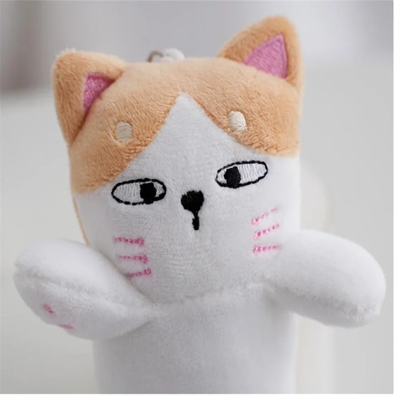 Dimensioni 16CM nuovo divertente lungo gatto peluche portachiavi simpatico animale bambola borsa appesa decorazione bambola regali di compleanno per ragazza