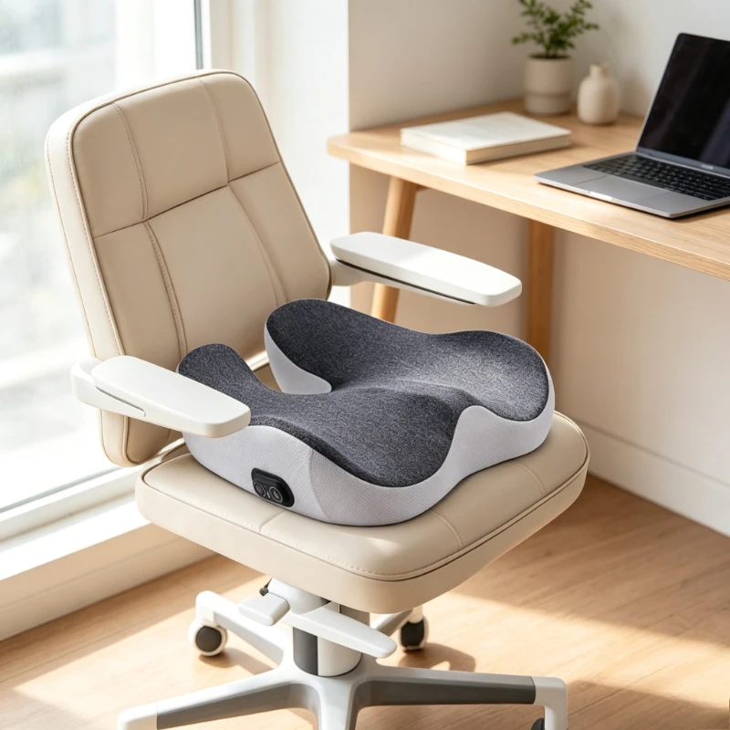 Heated Memory Foam Seat Cushion Ergonomic Office Chair Pad for Long Sitting Comfort Lightweight Home Desk Chair 온열 메모리폼 방석