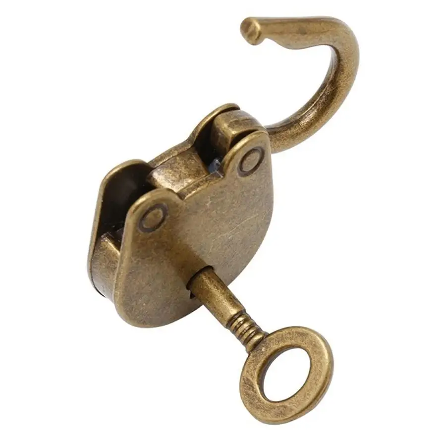 Vintage Mini Teddy Bear Padlock Antique Alloy Key Lock For Notebook Diary Wine Box Jewelry Box Decorative Ornament