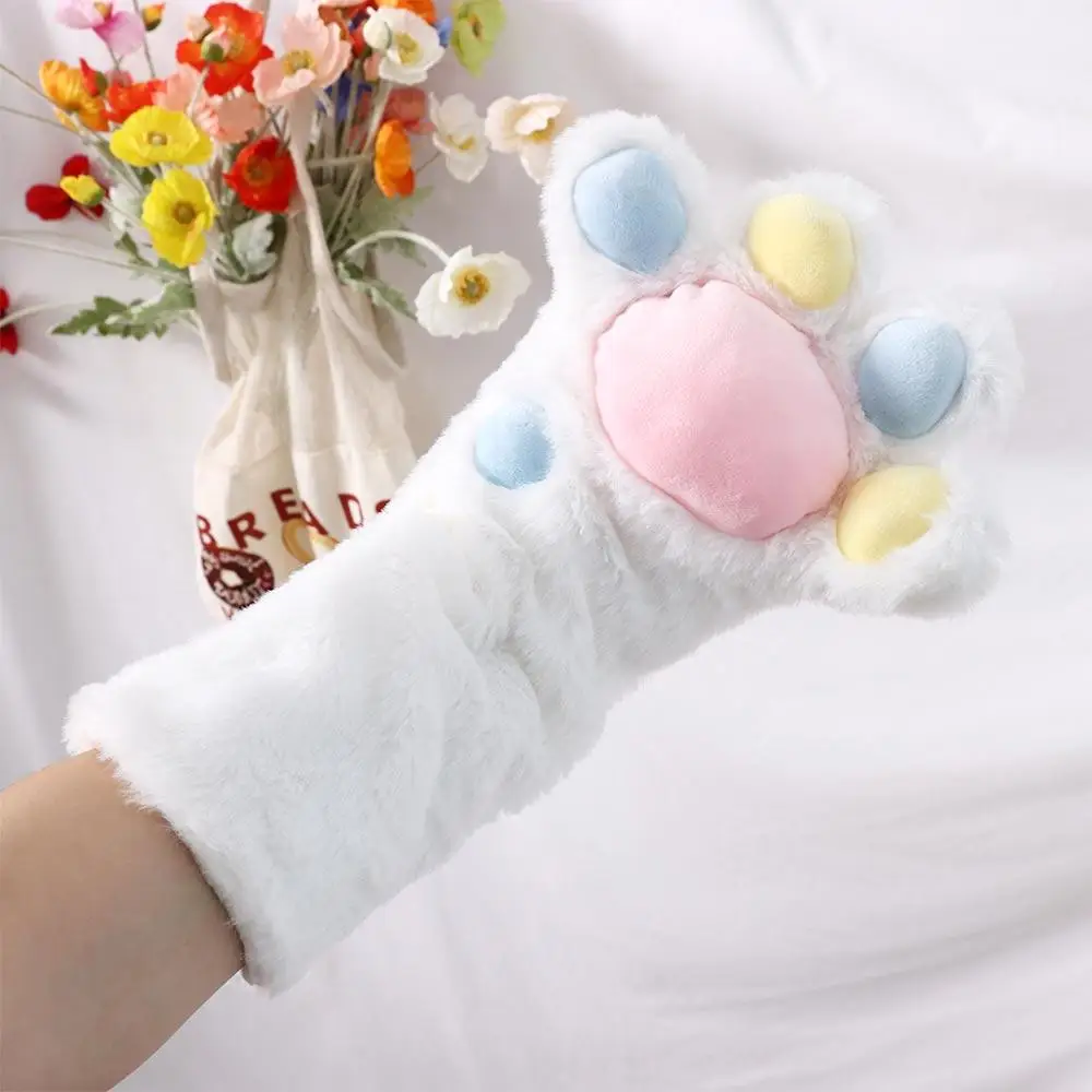 Sound Fun Toys Cat Paw Palm Gloves Soft Cartoon Cat Claw Furry Glove Plush Cute Mittens Winter Mittshand Children's Warm Gloves