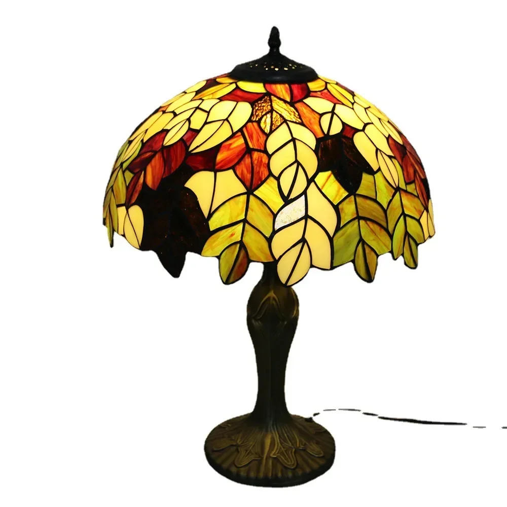 Vintage Stained Glass Shade Lamp, Lâmpada de mesa Tiffany, 8 pol, 20cm