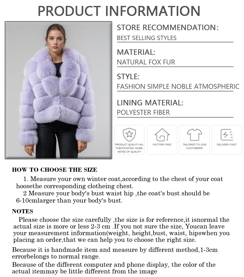 Damska kurtka zimowa z prawdziwego futra lisa z klapami, naturalne futro lisa, puszysta kurtka, luksusowe marki, krótki płaszcz z prawdziwego futra.