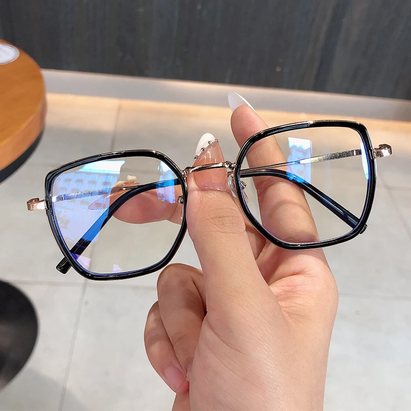 3Color Computer Blue Blocking Light Glasses Men Eyeglasses Frame Transparent Opticos Para Mujer Vintage Square Glasses Women