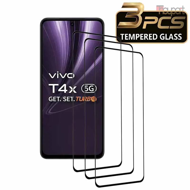 3PCS Tempered Glass For VIVO T4X 5G Protector 9H Anti-Scratch Front film