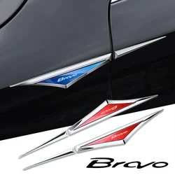 2pcs 3d alloy car stickers car accsesories accessory for Fiat BRAVO