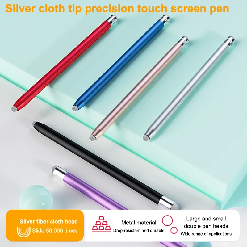 Mesh Fiber Capacitive Stylus Pen Double Nib Touch Screen Pens Drawing Pen For Universal Capacitive Screen Smart Phone Tablet
