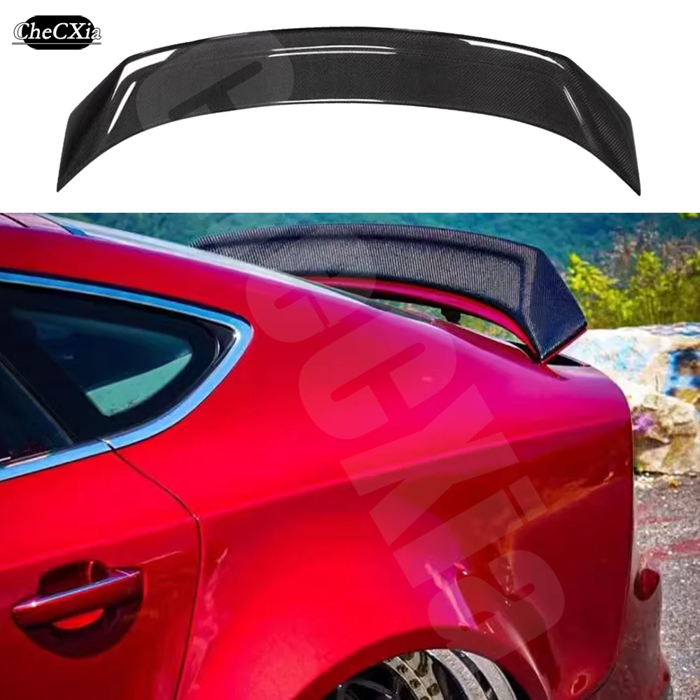 R Style High Quality Real Carbon Fiber Material Spoiler For Audi A7 S7 RS7 2013 - 2018 Carbon Fiber Rear Spoiler Trunk Wing