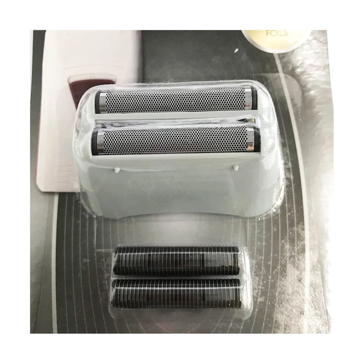 Folha de titânio e lâminas de barbear Shaver Head Sets para Andis 17155, 17150, 17200, Shaver-B, substituição profissional