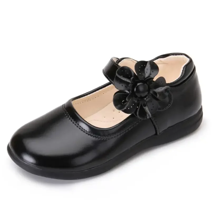 Girls Leather Shoes for Children Wedding Dress Princess School Shoes Kids Summer Bow-knot Black Student Sandals Korean Fashion