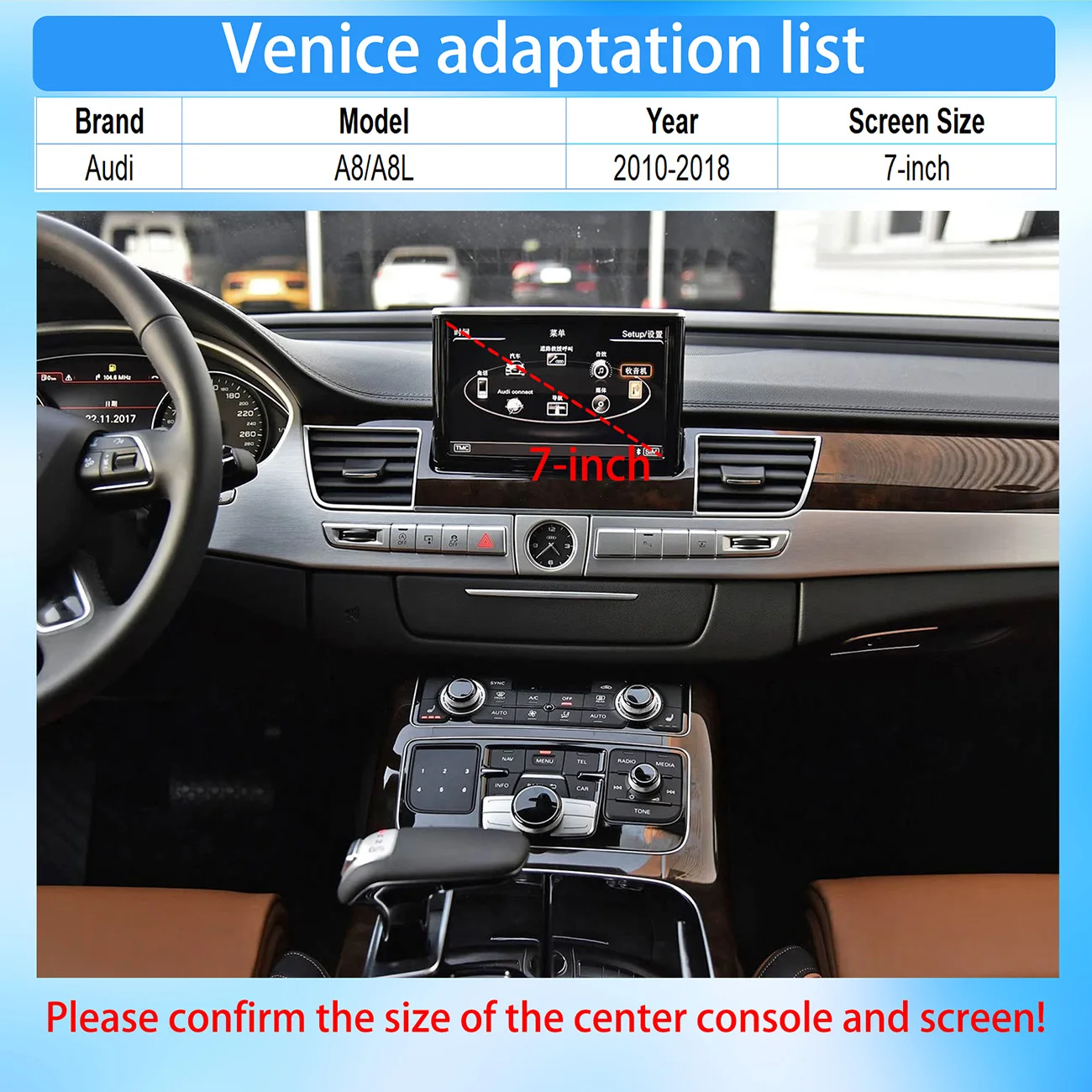 Wireless CarPlay Android Auto Interface for Audi A8 A8L 2010-2018 with Mirror Link AirPlay Car Play Functions Support Rear YT NF