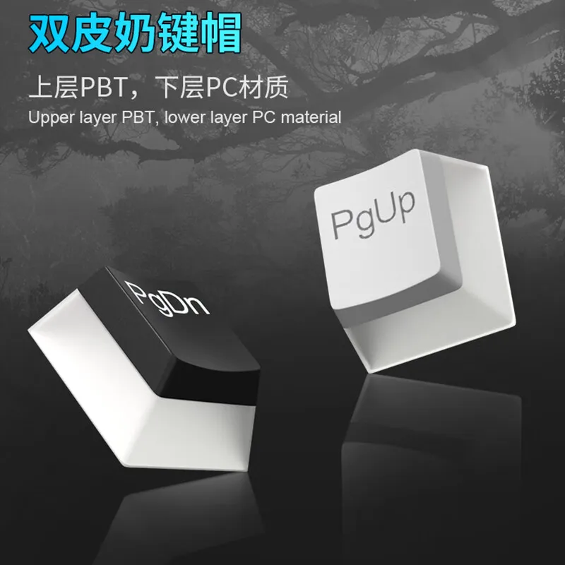 MageGee PBT Key Cap Double Skin Milk Pudding Two Color Injection Molding Transparent Key Cap 61/87/98/100/104OEM Height(not Keyb