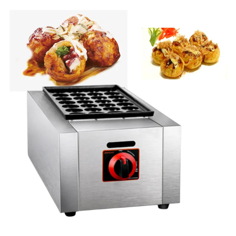 Commercial Snack Equipment Food Machine Single Head Gas Fish Cuttlefish Ball Takoyaki Maker Grill /Egg