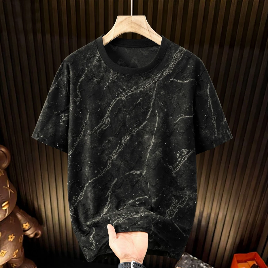 10XL 11XL Plus Size Ripped T-shirt Men Summer Short Sleeve Tshirt Fashion Casual Tie Dye T-shirt Male Big Size 11XL