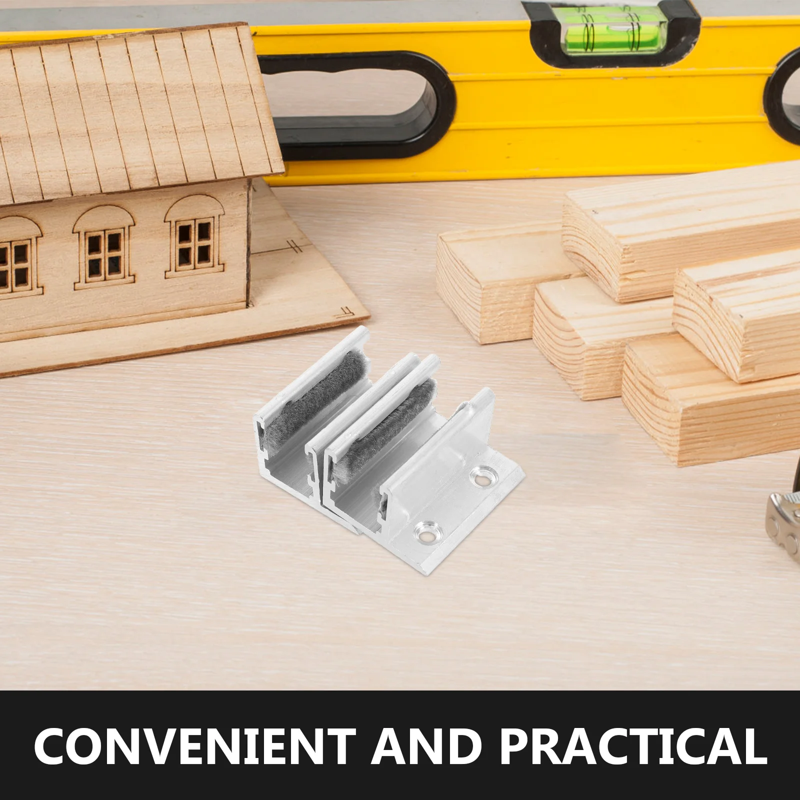 

2Pcs Door Anti-Sway Device F-Shaped Groove Automatic Glass Sliding Floor Guide for Shower Barn Closet Pocket Doors Smooth