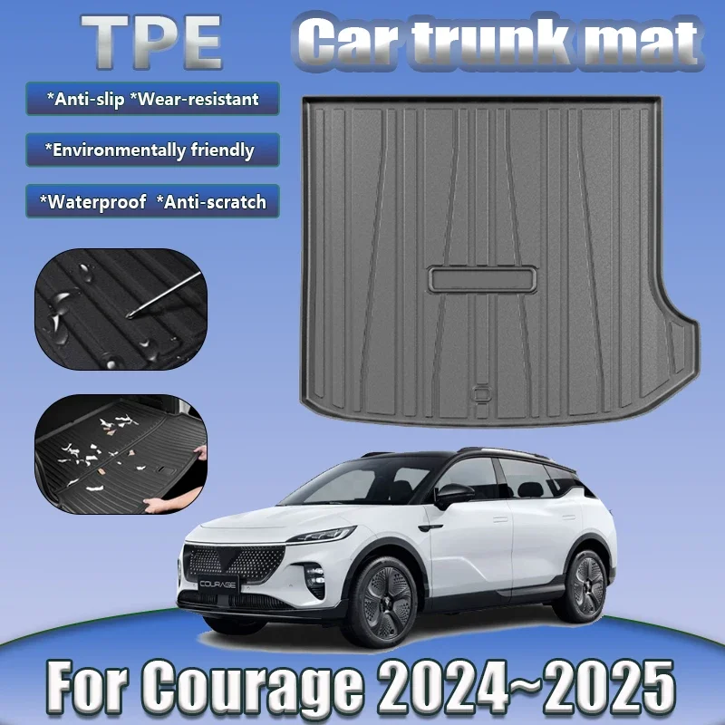 

Waterproof Car Rear Trunk Mat For Voyah Courage 2024 2025 Easy Clean Anti-dirty Rubber TPE Material Protection Pad Accessories