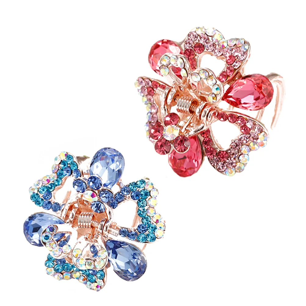 

4 Pcs Crystal Clips Keeps Loose Hair In Place Women Hairpins Jaw Claw Accessories Small Barrettes Hair Care Styling Tools