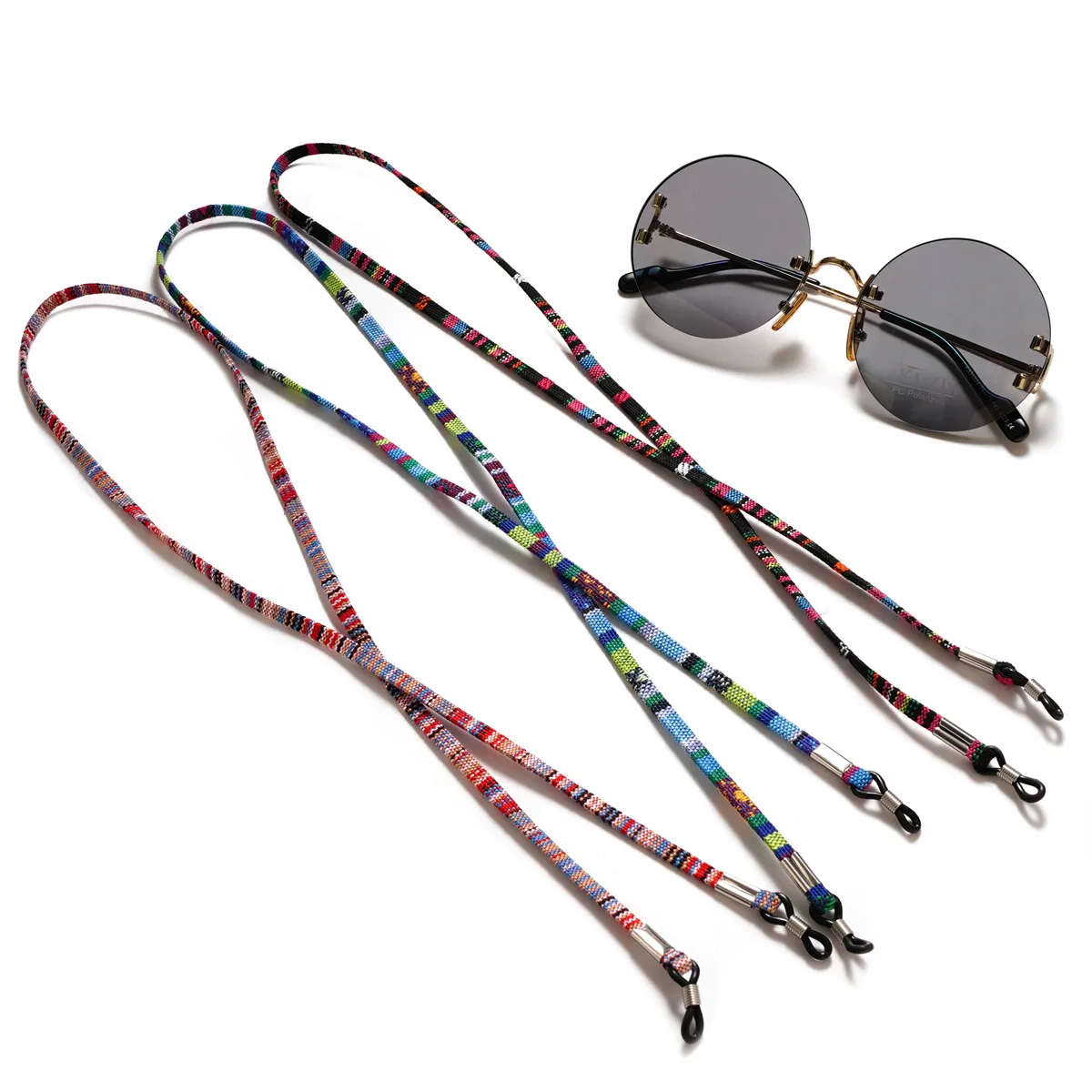 2Pcs Cotton Eyeglass Strap Chain Sunglasses Holder Cord Anti Slip Reading Glasses Chain String Neck Cord Eyewear Glasses String