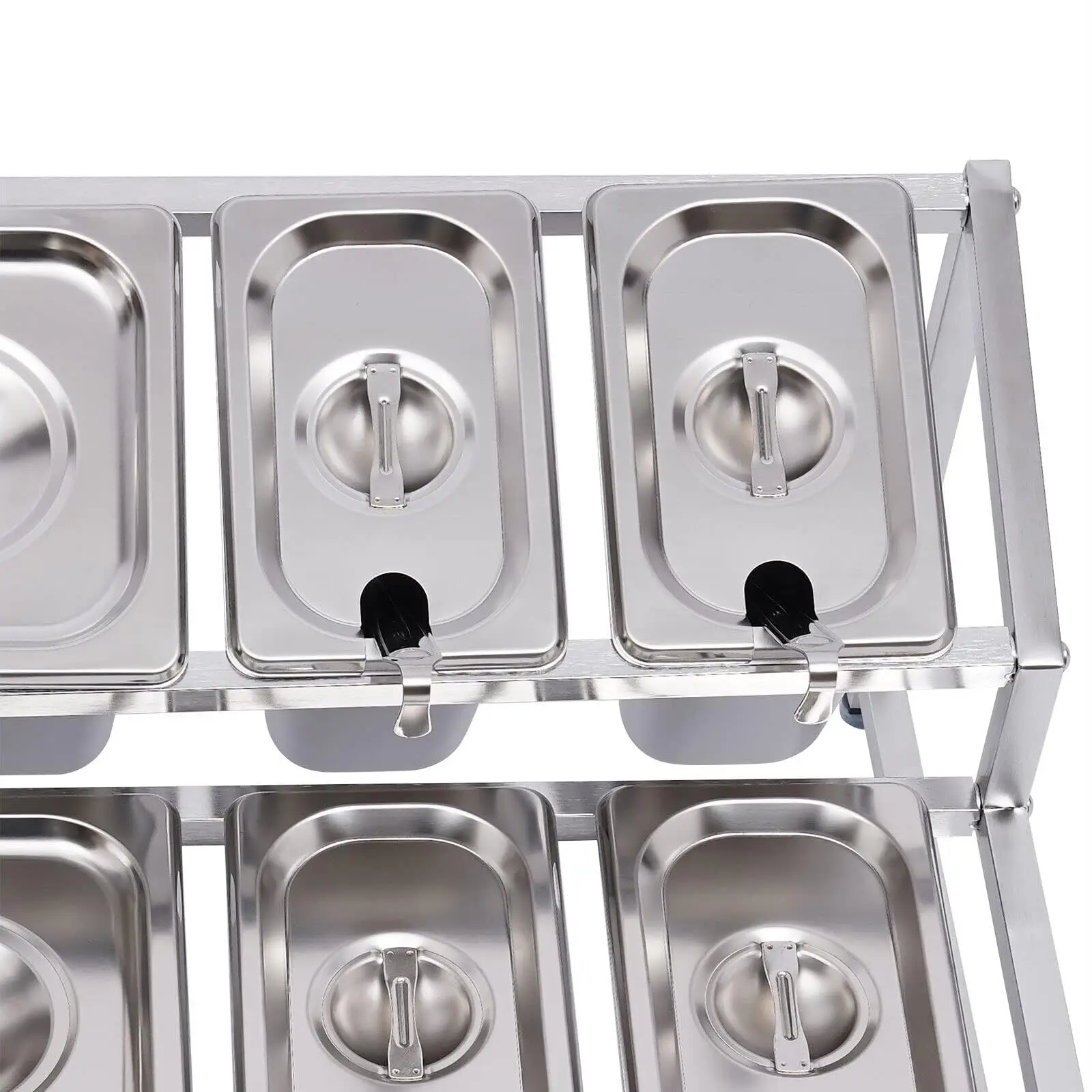 منظم توابل قابل للتوسيع، رف توابل من الفولاذ المقاوم للصدأ للمطبخ، تقديم الطعام، استخدام الحفلات #5