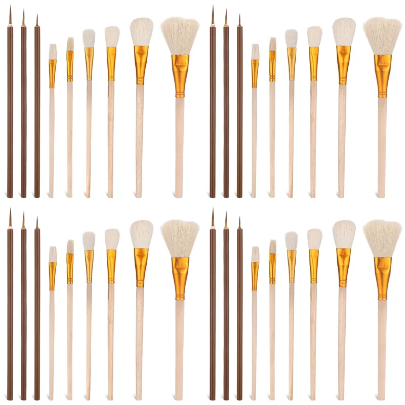 

ABUH-36 Pack Pottery Glaze Brushes Set For Pottery , Acrylic Painting , Watercolor, And Oil Painting - Brush Set