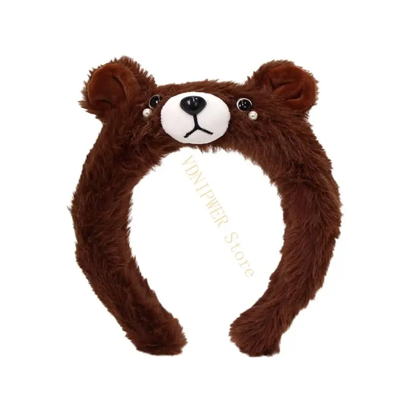 

Прекрасный плюшевый ободок для волос с медвежьими ушками, обруч для волос с героями мультфильмов для женщин и подростков, мытье