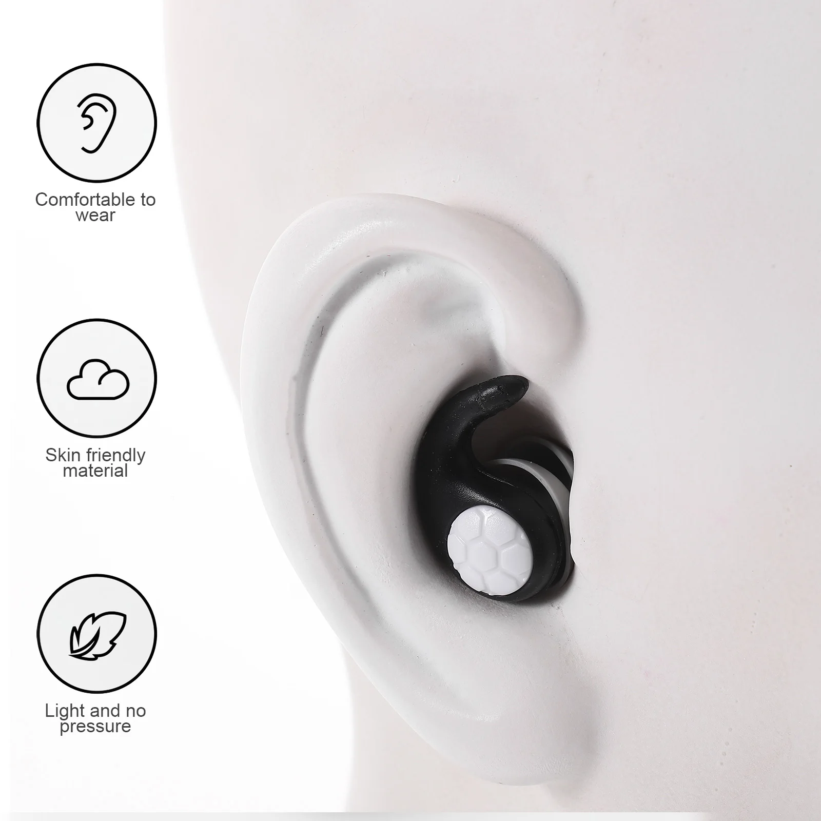 

3pcs Waterproof Earplugs Sound Insulation Noise Cancelling Sleeping Ear Plugs Silicone Comfortable Large Size Blue Pink Cyan