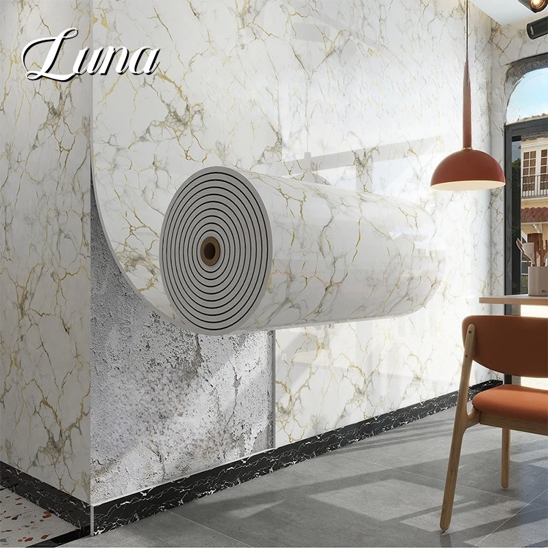 

Глянцевые обои из мраморной пены, наклейки на стену, водонепроницаемые самоклеящиеся обои, толстая контактная бумага для украшения стен спальни