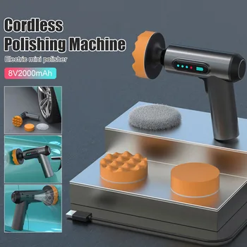 Cordless Car Polisher USB Rechargeable Wireless Polishing Machine with 3 Discs Electric Sander Waxing Machine Auto Accessories