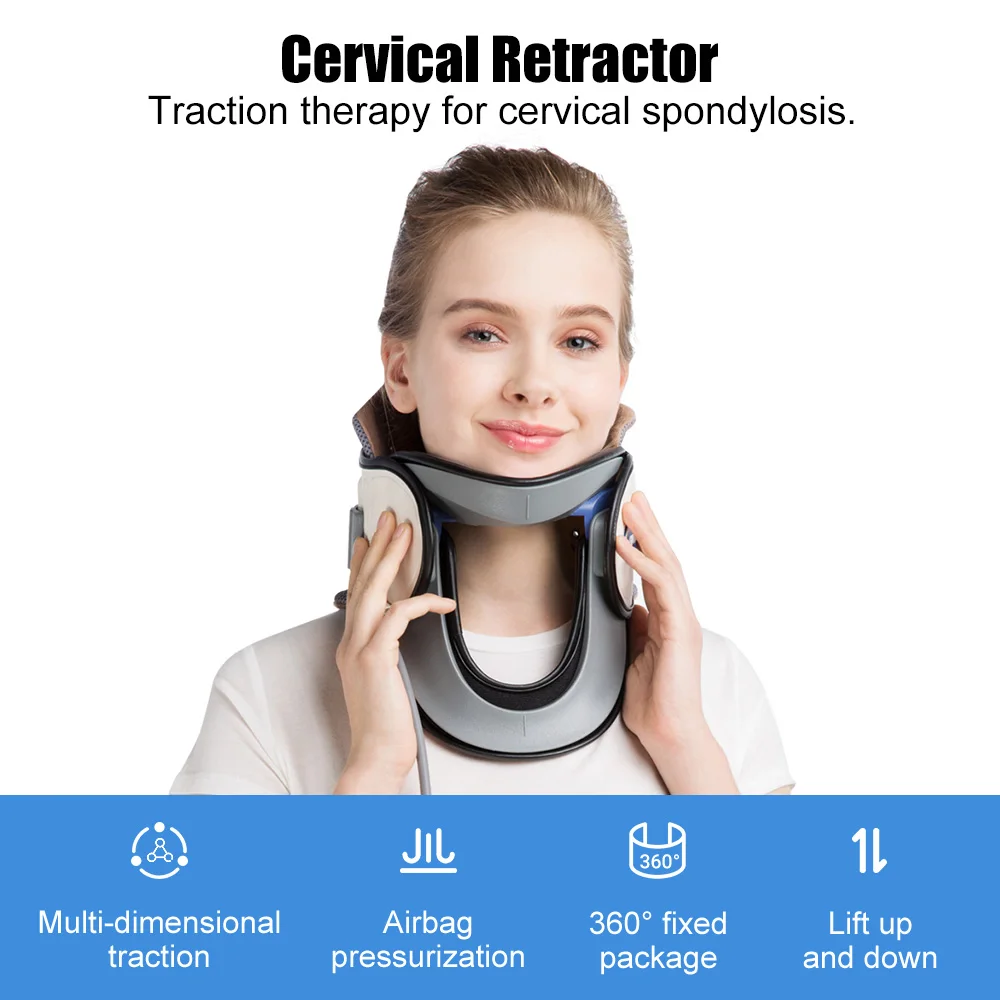 Inflatable Neck Cervical Traction Device Relief Neck & Upper Back Pain Adjustable Portable Home Use Cervical Vertebra Tractor