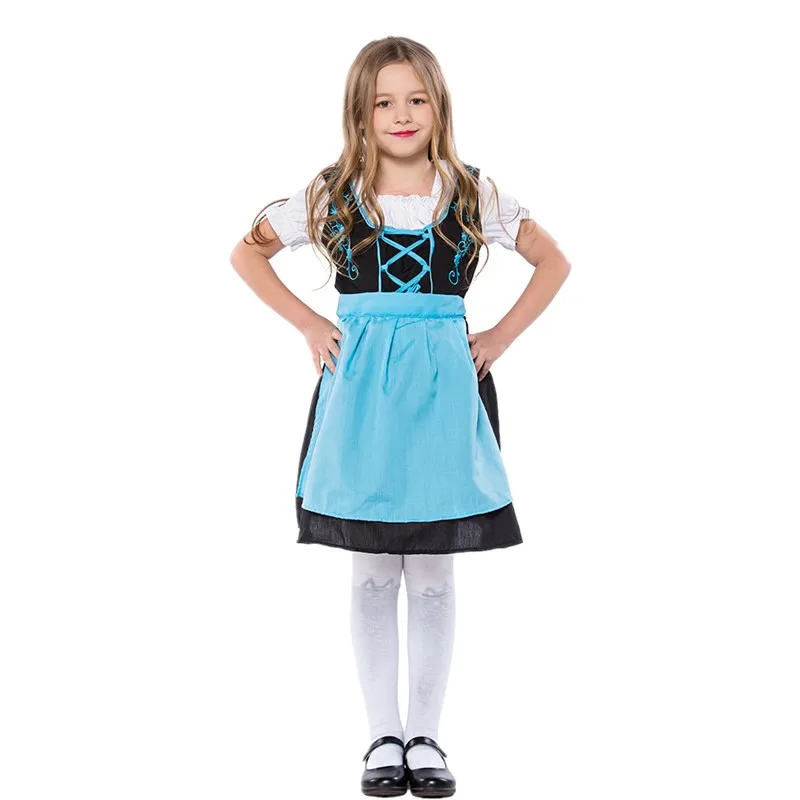 

German Oktoberfest Children Beer Maid Dirndl Costume Bavarian Fantasia Festival Party Kids Beer Girl Cospaly Dress