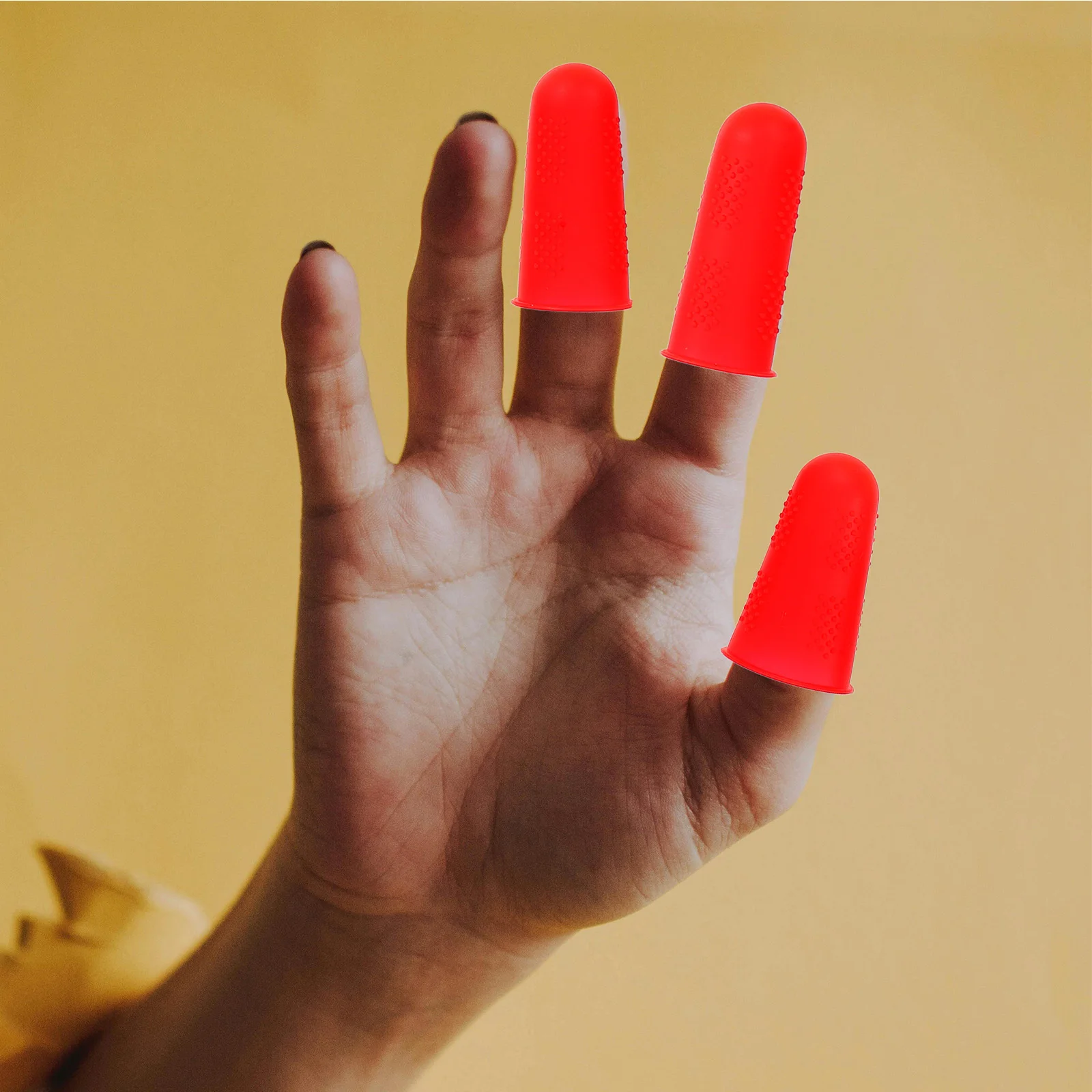 12Pcs Heat Insulation Finger Covers Non-Slip Silicone Tips Protection for Crafting Soldering Cooking Finger Protectors Reusable